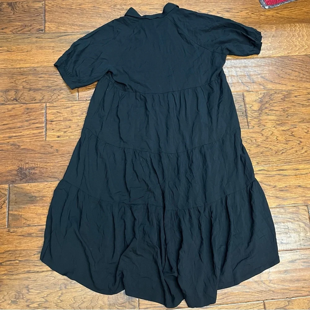 Torrid women’s maxi washable challis hi-low tiered shirt dress - Picture 2 of 6